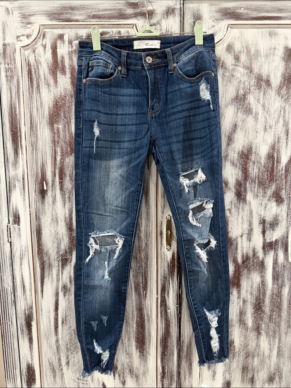 KanCan Dark Blue Distressed Skinny Jeans